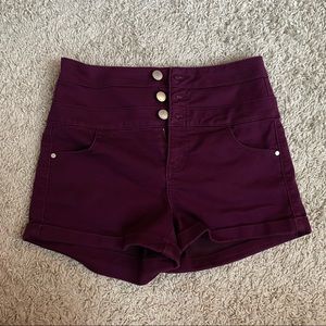 Plum Purple High Waisted Shorts (Tinseltown)